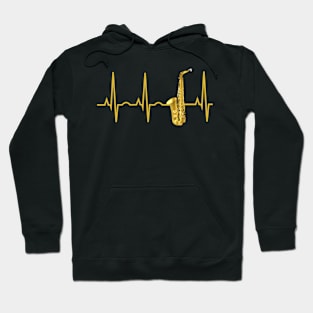 Saxophone Player Sax Heartbeat Hoodie